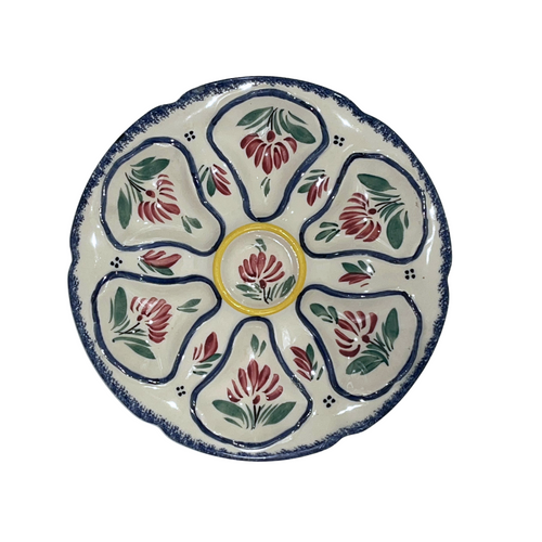 Vintage Quimper Oyster Plate